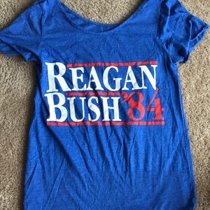 Reagan, bush 84’ off the shoulder tee